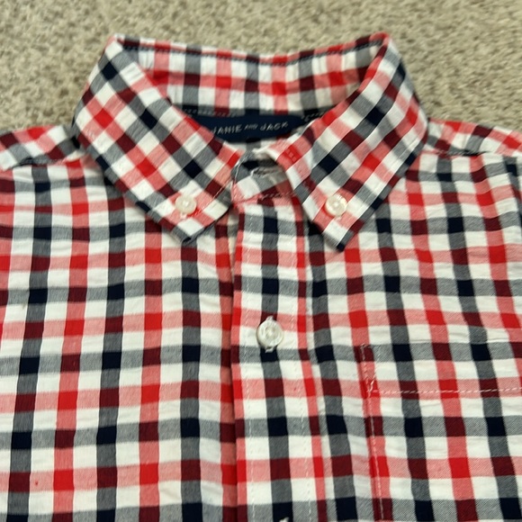 Janie & Jack Gingham Seersucker Shirt, 6 - Picture 3 of 7